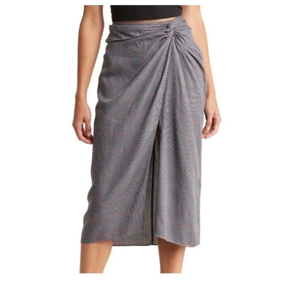 Rag & Bone Skirt Amber Plaid Silk gray size 6